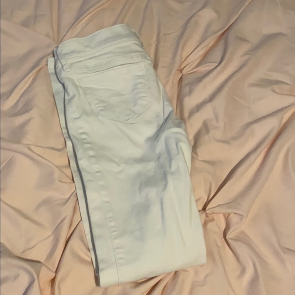 White Abercrombie Kids Super Skinny Slim Jeans